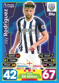 Jay Rodriguez West Bromwich Albion 2017/18 Topps Match Attax #340